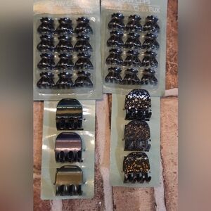 Dark Colored Multi Size Claw Clips Bundle - Pack of  4